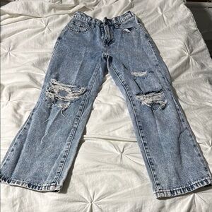 Distressed Blue Jeans
